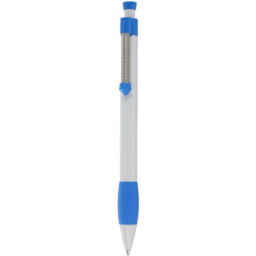 Kugelschreiber Spring Grippy , Ritter-Pen, himmelblau/weiss, ABS-Kunststoff, 14,10cm (Länge), Bild 1