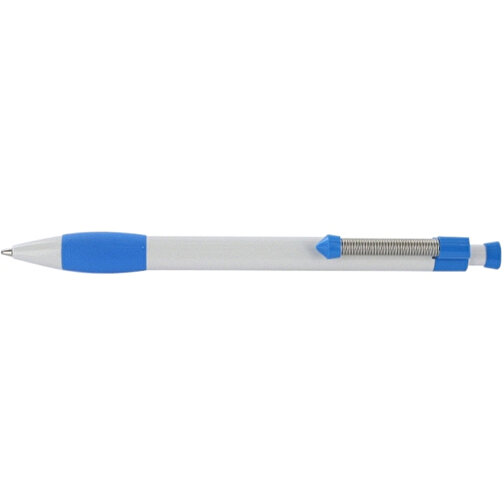 Kugelschreiber Spring Grippy , Ritter-Pen, himmelblau/weiss, ABS-Kunststoff, 14,10cm (Länge), Bild 3