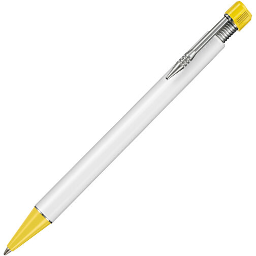Kugelschreiber EMPIRE , Ritter-Pen, zitronen-gelb/weiß, ABS-Kunststoff, 14,50cm (Länge), Bild 2