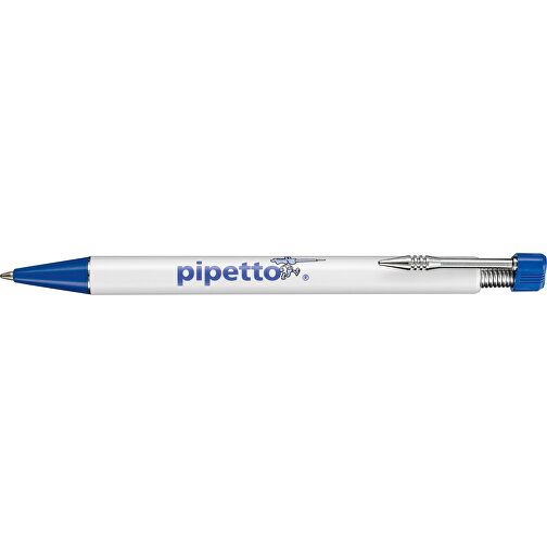 Kugelschreiber EMPIRE , Ritter-Pen, azurblau/weiß, ABS-Kunststoff, 14,50cm (Länge), Bild 3