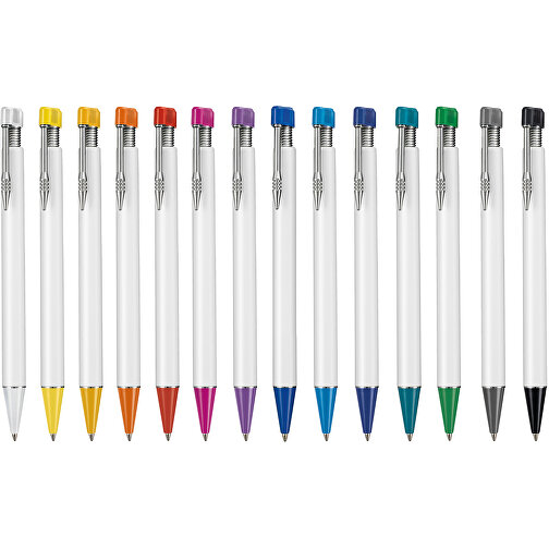 Kugelschreiber EMPIRE , Ritter-Pen, nachtblau/weiß, ABS-Kunststoff, 14,50cm (Länge), Bild 4