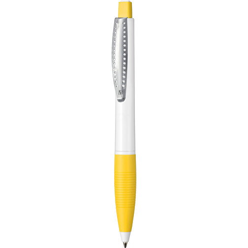 Kugelschreiber CLUB , Ritter-Pen, zitronen-gelb/weiss, ABS-Kunststoff, 14,20cm (Länge), Bild 1