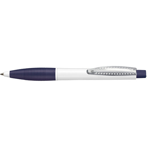 Kugelschreiber CLUB , Ritter-Pen, nachtblau/weiss, ABS-Kunststoff, 14,20cm (Länge), Bild 3