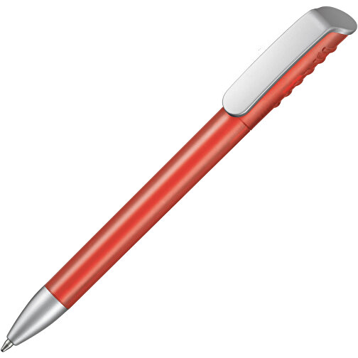 Kugelschreiber Top Spin Frozen SI , Ritter-Pen, rot-frozen/silber, ABS-Kunststoff, 14,10cm (Länge), Bild 2