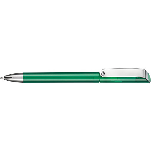 Kugelschreiber GLOSSY TRANSPARENT , Ritter-Pen, grün-transparent, ABS-Kunststoff, 14,20cm (Länge), Bild 3