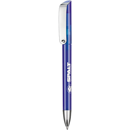 Kugelschreiber GLOSSY TRANSPARENT , Ritter-Pen, blau-transparent, ABS-Kunststoff, 14,20cm (Länge), Bild 1