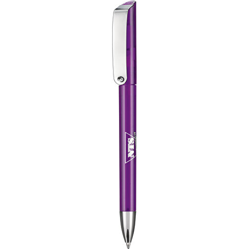Kugelschreiber GLOSSY TRANSPARENT , Ritter-Pen, amethyst-transparent, ABS-Kunststoff, 14,20cm (Länge), Bild 1