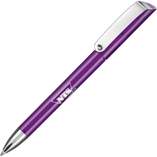Kugelschreiber GLOSSY TRANSPARENT , Ritter-Pen, amethyst-transparent, ABS-Kunststoff, 14,20cm (Länge), Bild 2