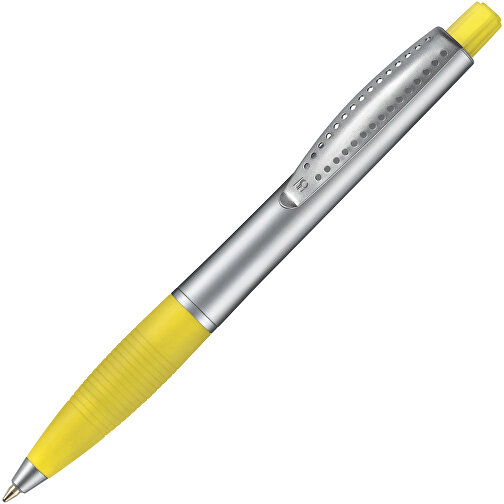 Kugelschreiber CLUB SILVER , Ritter-Pen, ananas-gelb-frost/silber, ABS-Kunststoff, 14,20cm (Länge), Bild 2