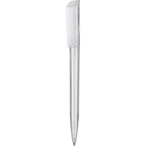Kugelschreiber FLIP TRANSPARENT , Ritter-Pen, weiß, ABS-Kunststoff, 14,00cm (Länge), Bild 1