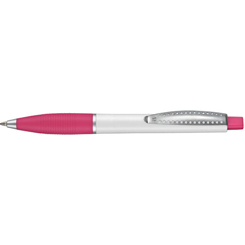 Kugelschreiber Club SI , Ritter-Pen, pink/weiß, ABS-Kunststoff, 14,20cm (Länge), Bild 3