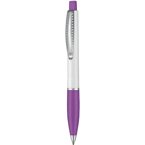 Kugelschreiber Club SI , Ritter-Pen, violett/weiss, ABS-Kunststoff, 14,20cm (Länge), Bild 1