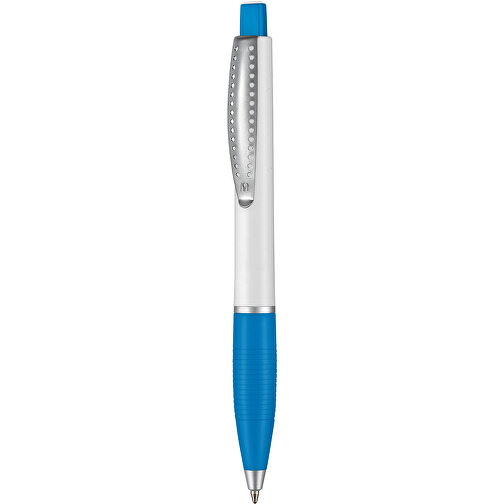 Kugelschreiber Club SI , Ritter-Pen, himmelblau/weiß, ABS-Kunststoff, 14,20cm (Länge), Bild 1
