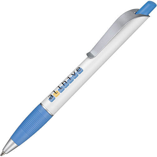 Kugelschreiber Bond , Ritter-Pen, azur-blau/weiss, ABS-Kunststoff, 14,30cm (Länge), Bild 2