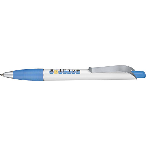 Kugelschreiber Bond , Ritter-Pen, azur-blau/weiss, ABS-Kunststoff, 14,30cm (Länge), Bild 3