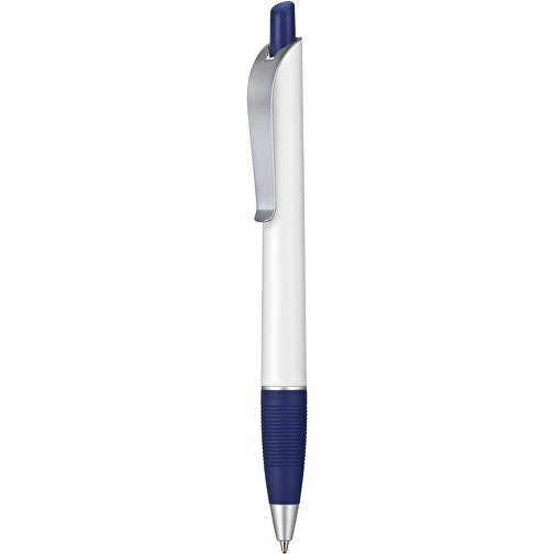Kugelschreiber Bond , Ritter-Pen, nacht-blau/weiss, ABS-Kunststoff, 14,30cm (Länge), Bild 1
