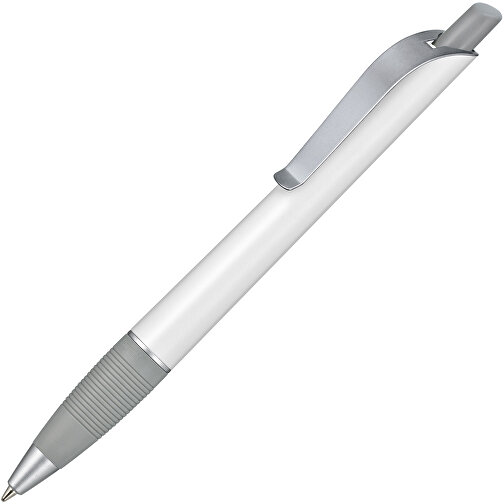 Kugelschreiber Bond , Ritter-Pen, stein-grau/weiß, ABS-Kunststoff, 14,30cm (Länge), Bild 2