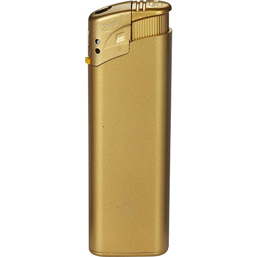 TOM® EB-15 491 Elektronik-Feuerzeug , Tom, metallic gold, AS/ABS, 2,50cm x 8,20cm x 1,10cm (Länge x Höhe x Breite), Bild 1