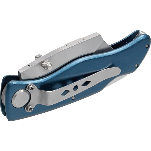 Cuttermesser MA-BU , blau, silber, Metall, 15,80cm x 1,60cm x 2,90cm (Länge x Höhe x Breite), Bild 2
