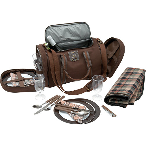 Picknick Tasche 4 PICKNICK , braun, Nylon, 45,00cm x 24,00cm x 25,00cm (Länge x Höhe x Breite), Bild 2