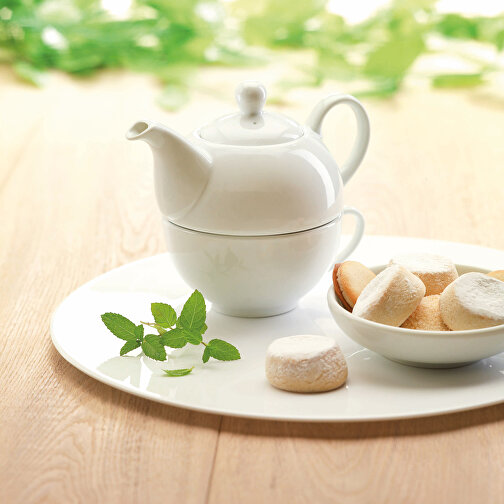 Tea Time , weiß, Keramik, 12,50cm x 13,00cm x 12,50cm (Länge x Höhe x Breite), Bild 6