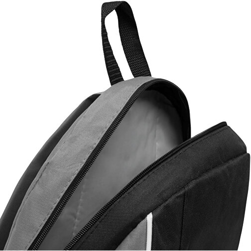 Rucksack POP , grau, schwarz, 600D Polyester, 28,50cm x 39,50cm x 15,00cm (Länge x Höhe x Breite), Bild 5