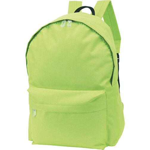Rucksack TOP , apfelgrün, 600D Polyester, 40,00cm x 14,00cm x 28,00cm (Länge x Höhe x Breite), Bild 1