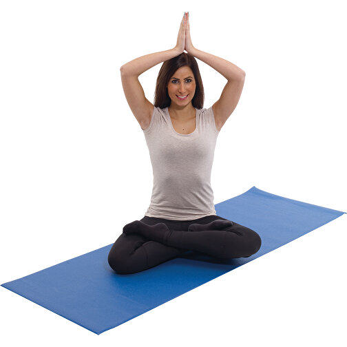 Yogamatte KARMA , blau, PVC / Polyester, 183,00cm x 0,40cm x 61,00cm (Länge x Höhe x Breite), Bild 3