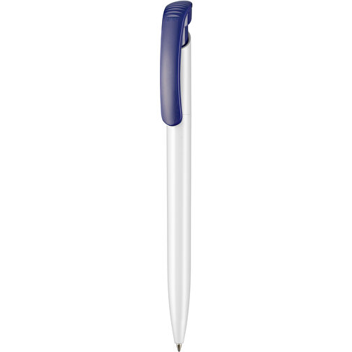 Kugelschreiber CLEAR SHINY , Ritter-Pen, nachtblau/weiss, ABS-Kunststoff, 14,80cm (Länge), Bild 1