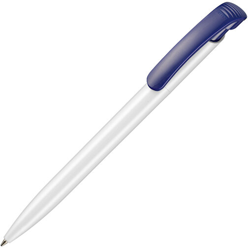 Kugelschreiber CLEAR SHINY , Ritter-Pen, nachtblau/weiss, ABS-Kunststoff, 14,80cm (Länge), Bild 2