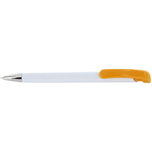 Kugelschreiber BONITA , Ritter-Pen, apricot/weiß, ABS-Kunststoff, 14,80cm (Länge), Bild 3
