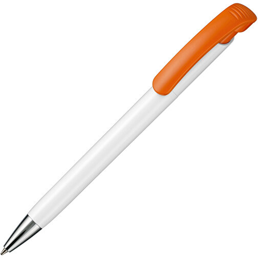 Kugelschreiber BONITA , Ritter-Pen, orange/weiß, ABS-Kunststoff, 14,80cm (Länge), Bild 2