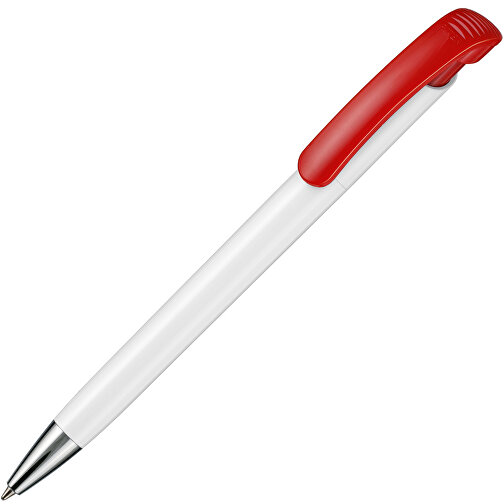 Kugelschreiber BONITA , Ritter-Pen, signalrot/weiß, ABS-Kunststoff, 14,80cm (Länge), Bild 2