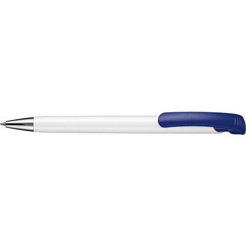 Kugelschreiber BONITA , Ritter-Pen, nachtblau/weiss, ABS-Kunststoff, 14,80cm (Länge), Bild 3