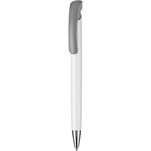 Kugelschreiber BONITA , Ritter-Pen, steingrau/weiß, ABS-Kunststoff, 14,80cm (Länge), Bild 1