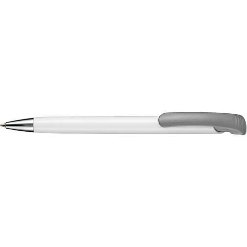 Kugelschreiber BONITA , Ritter-Pen, steingrau/weiß, ABS-Kunststoff, 14,80cm (Länge), Bild 3