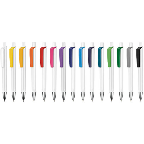 Kugelschreiber TRI-STAR , Ritter-Pen, azurblau/weiß, ABS-Kunststoff, 14,00cm (Länge), Bild 4