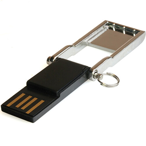 USB-Stick TINY 16GB , Promo Effects MB , silber / schwarz MB , 16 GB , Zinklegierung MB , 3 - 10 MB/s MB , 3,00cm x 0,40cm x 1,60cm (Länge x Höhe x Breite), Bild 1