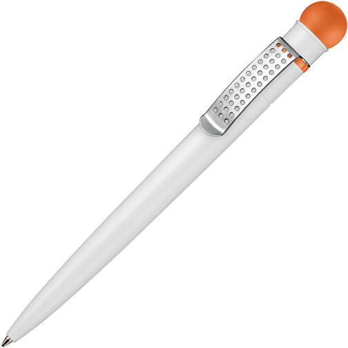 Kugelschreiber SATELLITE , Ritter-Pen, orange/weiß, ABS-Kunststoff, 14,60cm (Länge), Bild 2