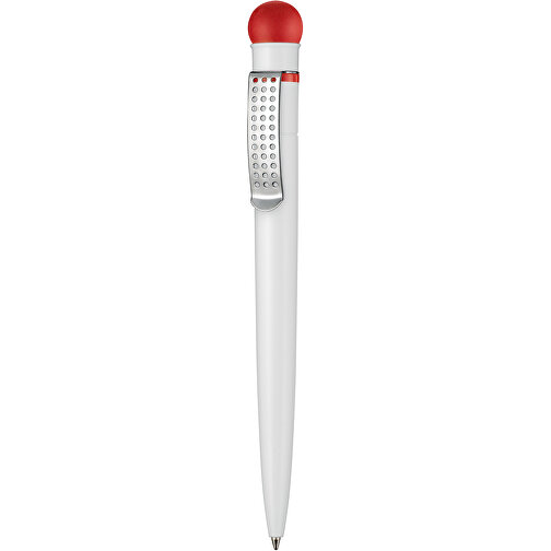 Kugelschreiber SATELLITE , Ritter-Pen, signalrot/weiß, ABS-Kunststoff, 14,60cm (Länge), Bild 1