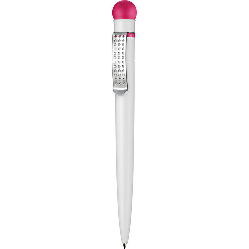 Kugelschreiber SATELLITE , Ritter-Pen, pink/weiß, ABS-Kunststoff, 14,60cm (Länge), Bild 1