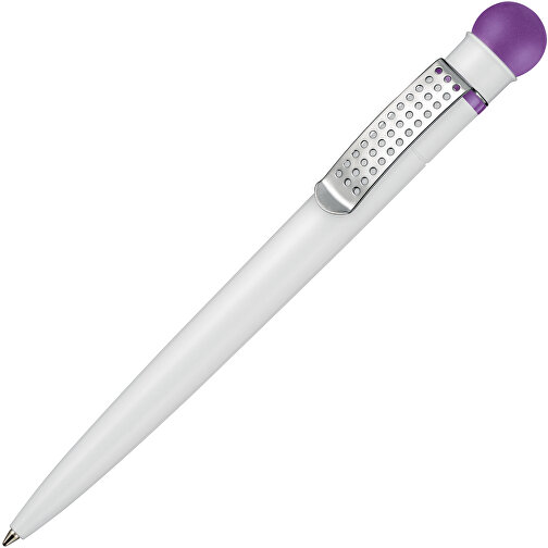 Kugelschreiber SATELLITE , Ritter-Pen, violett/weiß, ABS-Kunststoff, 14,60cm (Länge), Bild 2