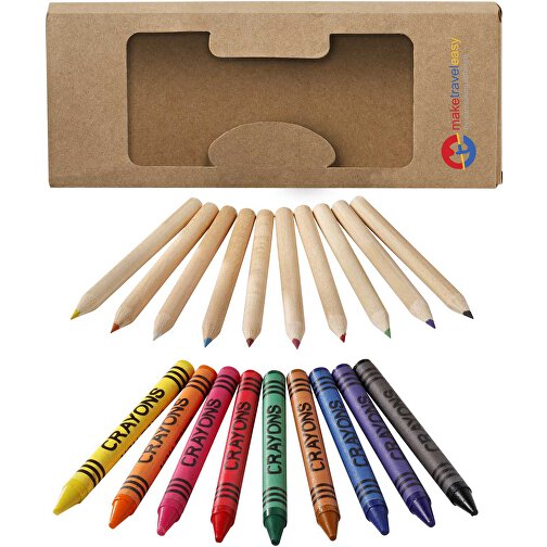 Sett med blyanter og fargekritt med 19 deler, Bilde 2