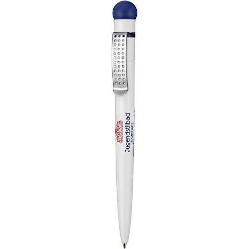 Kugelschreiber SATELLITE , Ritter-Pen, nachtblau/weiß, ABS-Kunststoff, 14,60cm (Länge), Bild 1