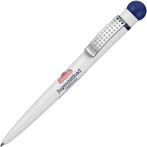 Kugelschreiber SATELLITE , Ritter-Pen, nachtblau/weiss, ABS-Kunststoff, 14,60cm (Länge), Bild 2