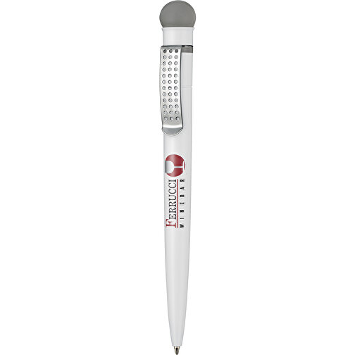 Kugelschreiber SATELLITE , Ritter-Pen, steingrau/weiss, ABS-Kunststoff, 14,60cm (Länge), Bild 1