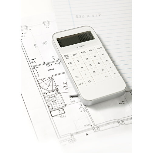 Taschenrechner Retro , weiß, ABS, PS, 11,50cm x 1,00cm x 5,80cm (Länge x Höhe x Breite), Bild 4