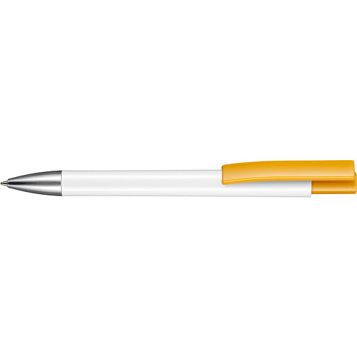 Kugelschreiber STRATOS , Ritter-Pen, apricot/weiß, ABS-Kunststoff, 14,50cm (Länge), Bild 3
