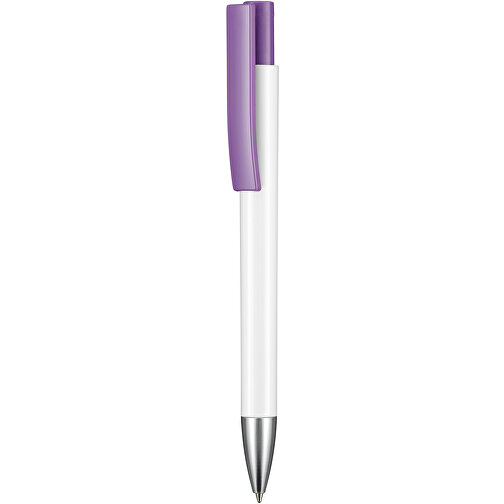 Kugelschreiber STRATOS , Ritter-Pen, violett/weiss, ABS-Kunststoff, 14,50cm (Länge), Bild 1