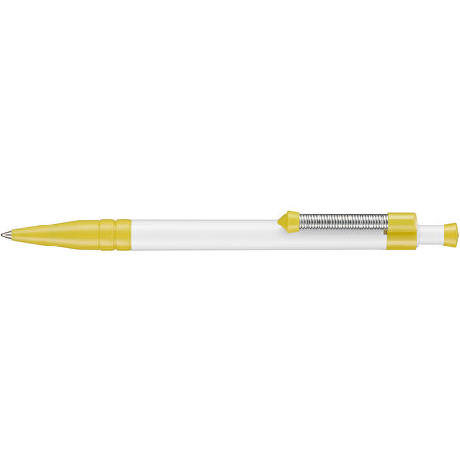 Kugelschreiber SPRING , Ritter-Pen, zitronen-gelb/weiß, ABS-Kunststoff, 14,10cm (Länge), Bild 3
